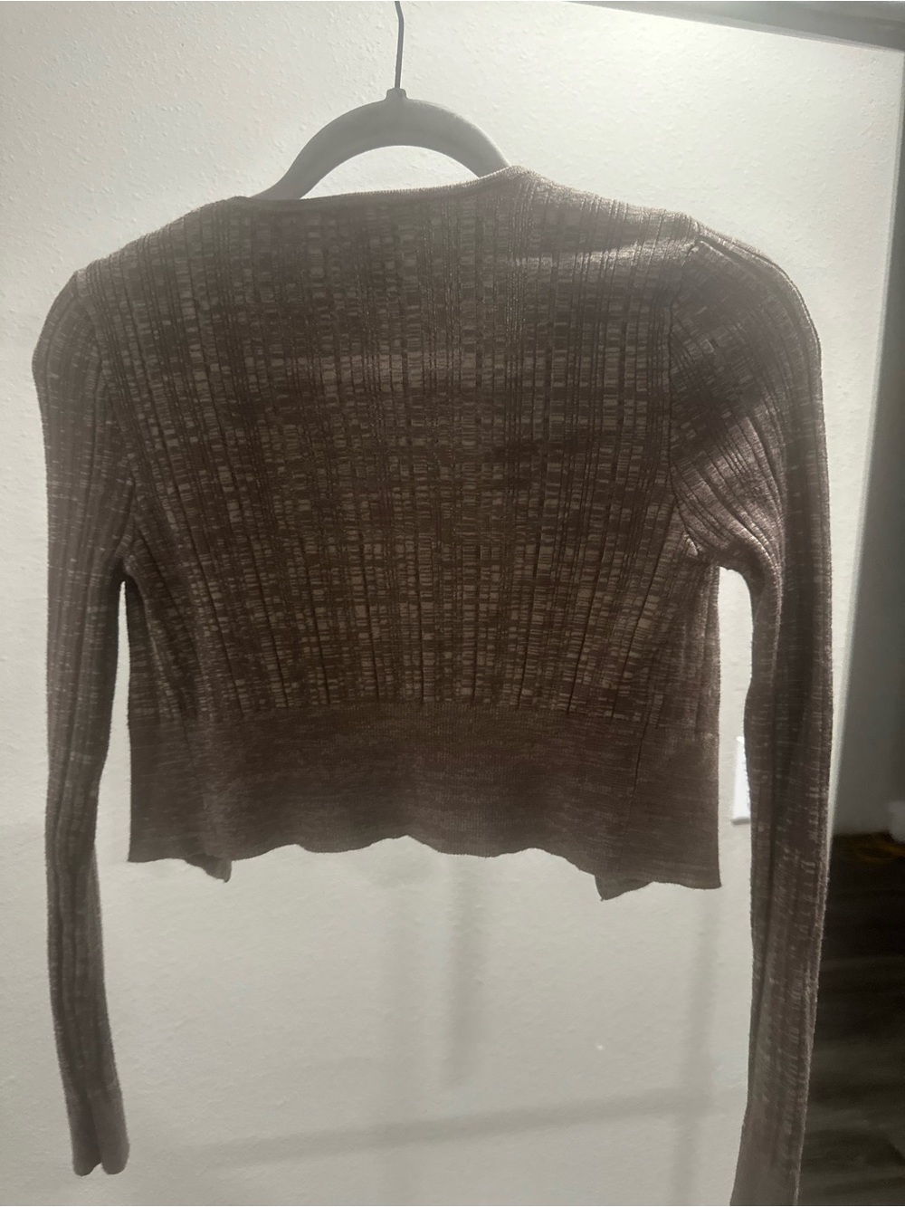Forever 21 Brown Ribbed Button-Front Cardigan - Picture 4 of 5